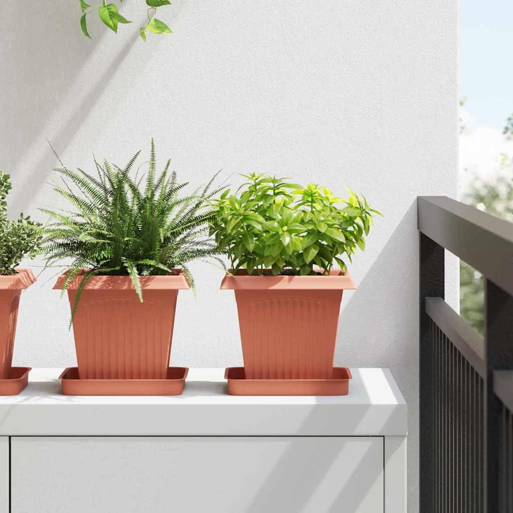 Plantepotter 24 stk Mursten Rød 16 x 16 x 14 cm Plastik billede