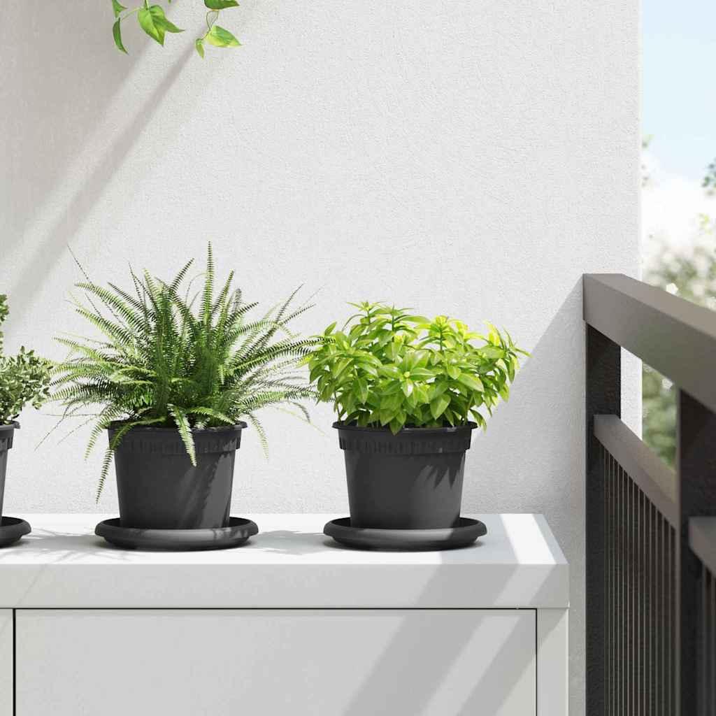 Plantepotter 6 stk Sort Ø 12,5 x 10 cm Plastik billede