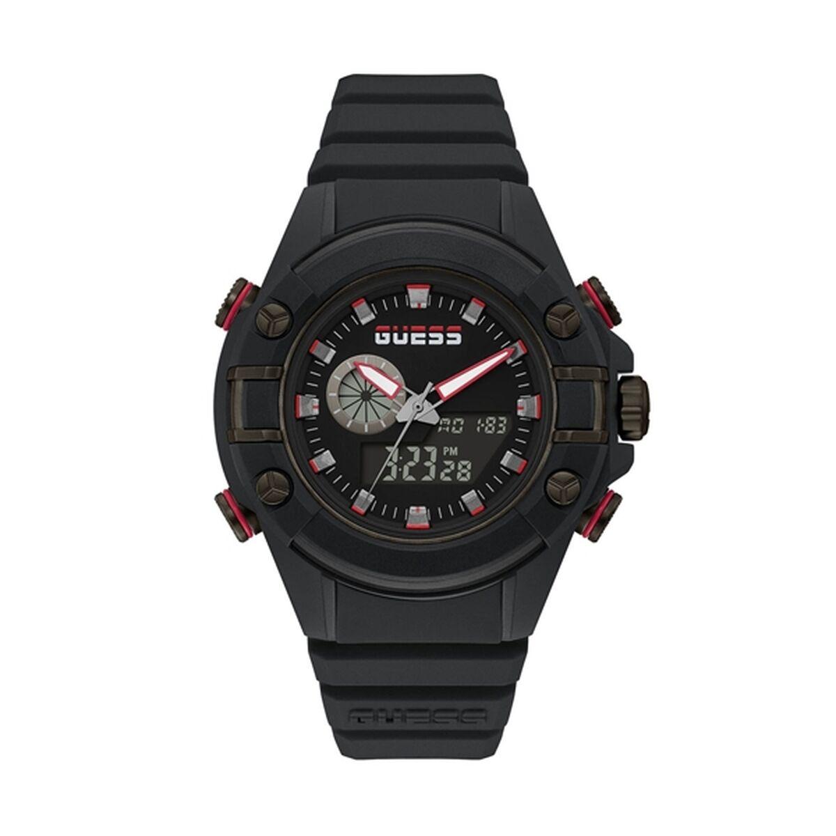 Guess GW0269G3 herreur - sort sportsur med analog/digital skive billede