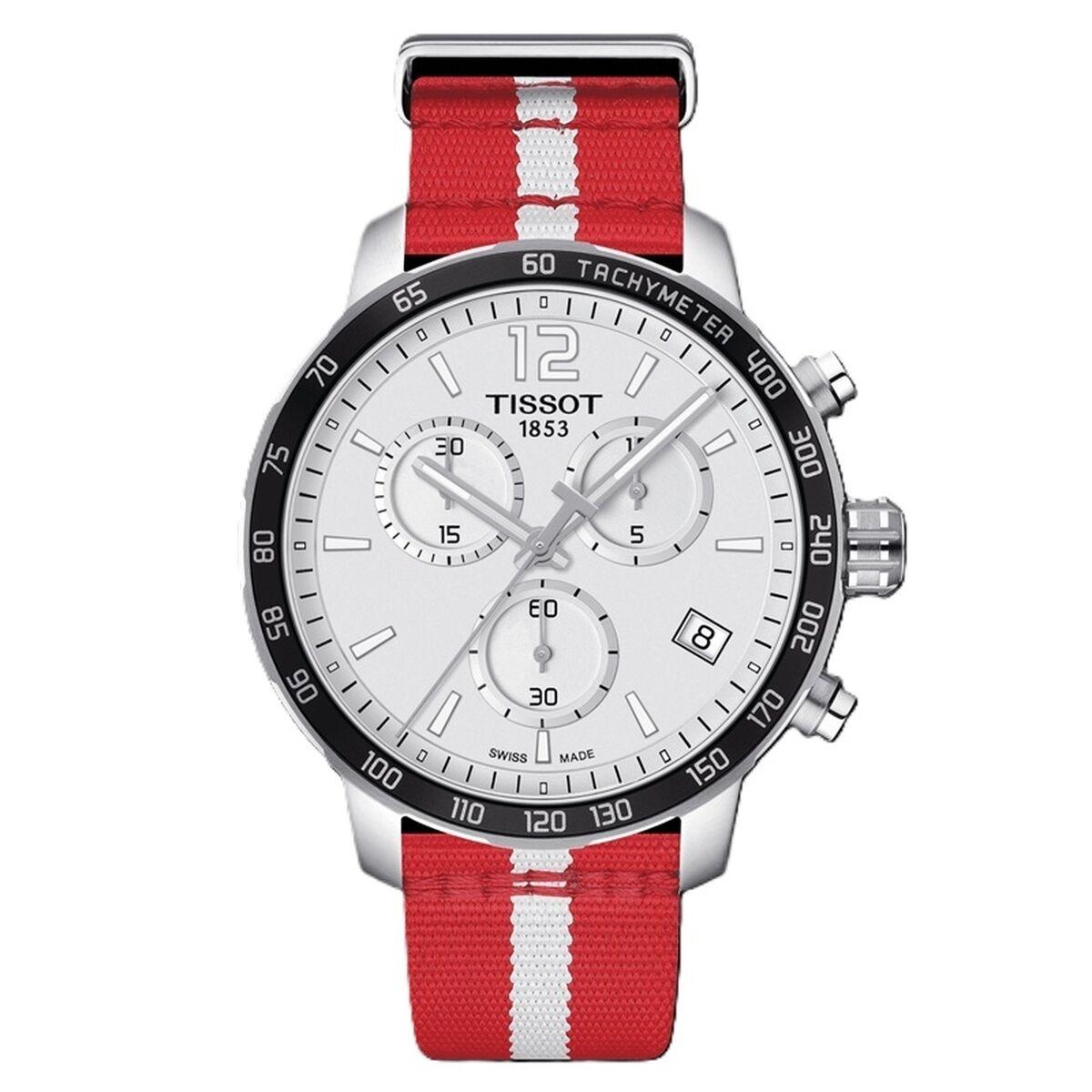 Tissot Quickster NBA Atlanta Hawks herreur - 42 mm, hvid skive, rød nylonrem billede