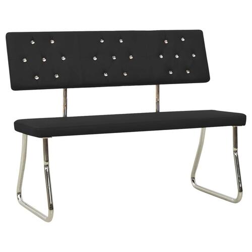 Bænk 110 cm kunstlæder sort