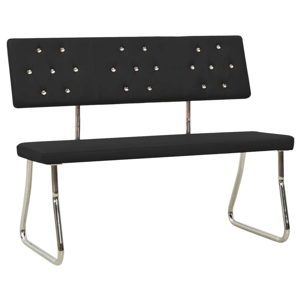 Bænk 110 cm kunstlæder sort