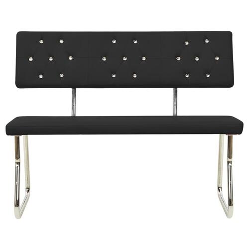 Bænk 110 cm kunstlæder sort