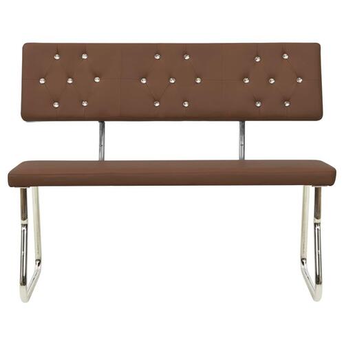 Bænk 110 cm kunstlæder brun