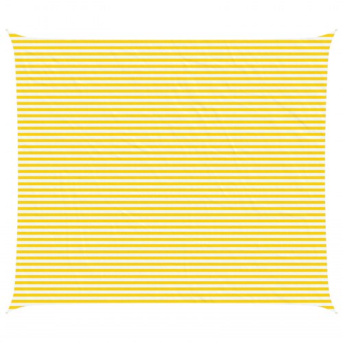 Solsejl - gul/hvid stribet 7 × 6 m i 100% polyester oxford