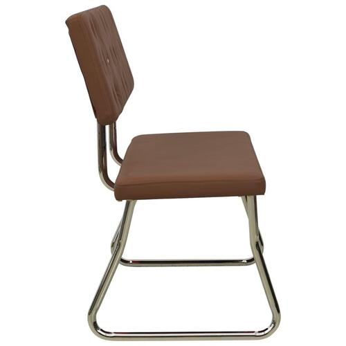 Bænk 110 cm kunstlæder brun