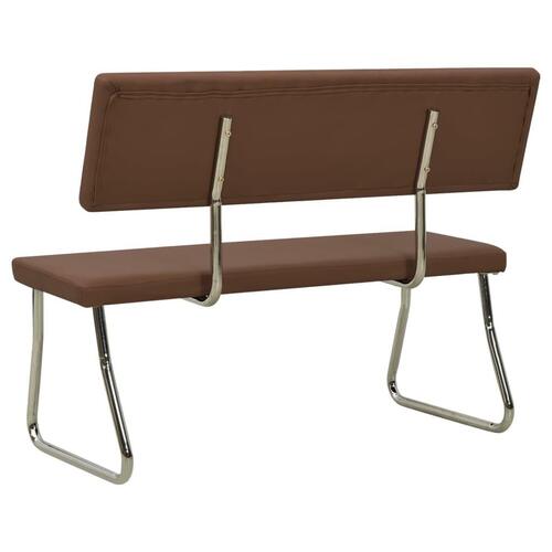 Bænk 110 cm kunstlæder brun