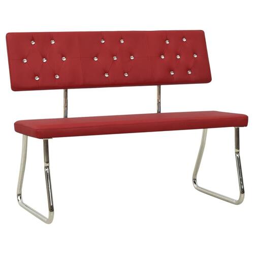 Bænk 110 cm kunstlæder vinrød
