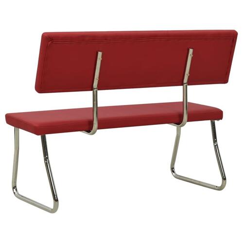 Bænk 110 cm kunstlæder vinrød