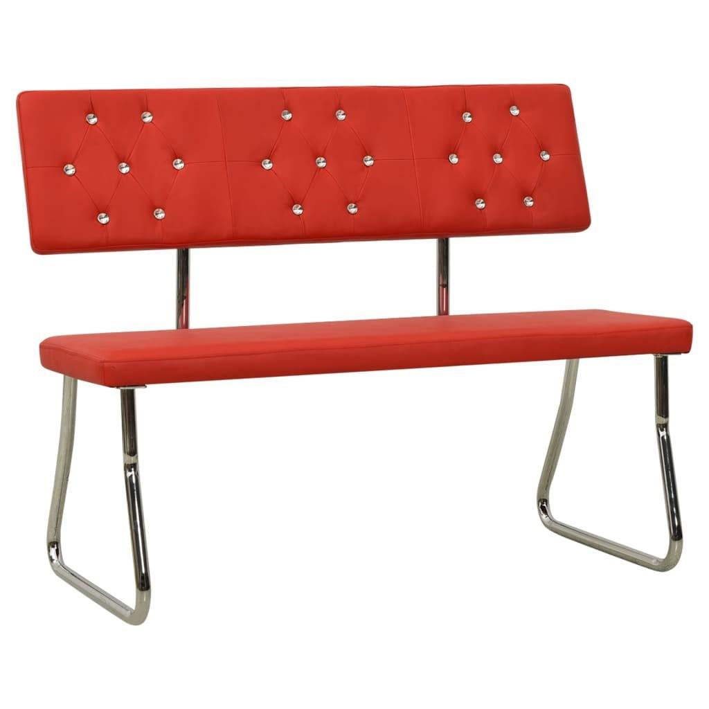 Bænk 110 cm kunstlæder rød
