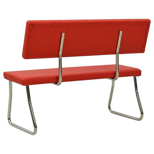 Bænk 110 cm kunstlæder rød