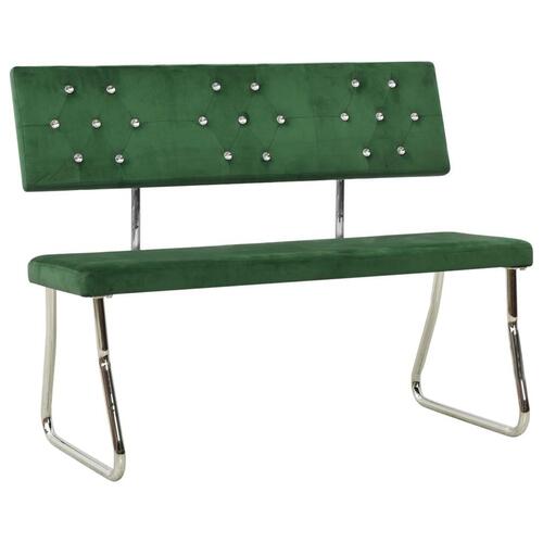 Bænk 110 cm fløjl mørkegrøn