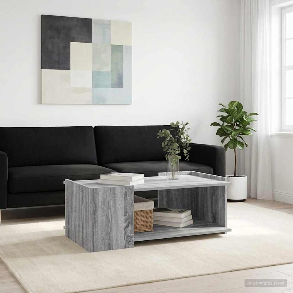 Sofabord Grå sonoma-eg 90 x 50 x 33 cm Konstrueret træ billede