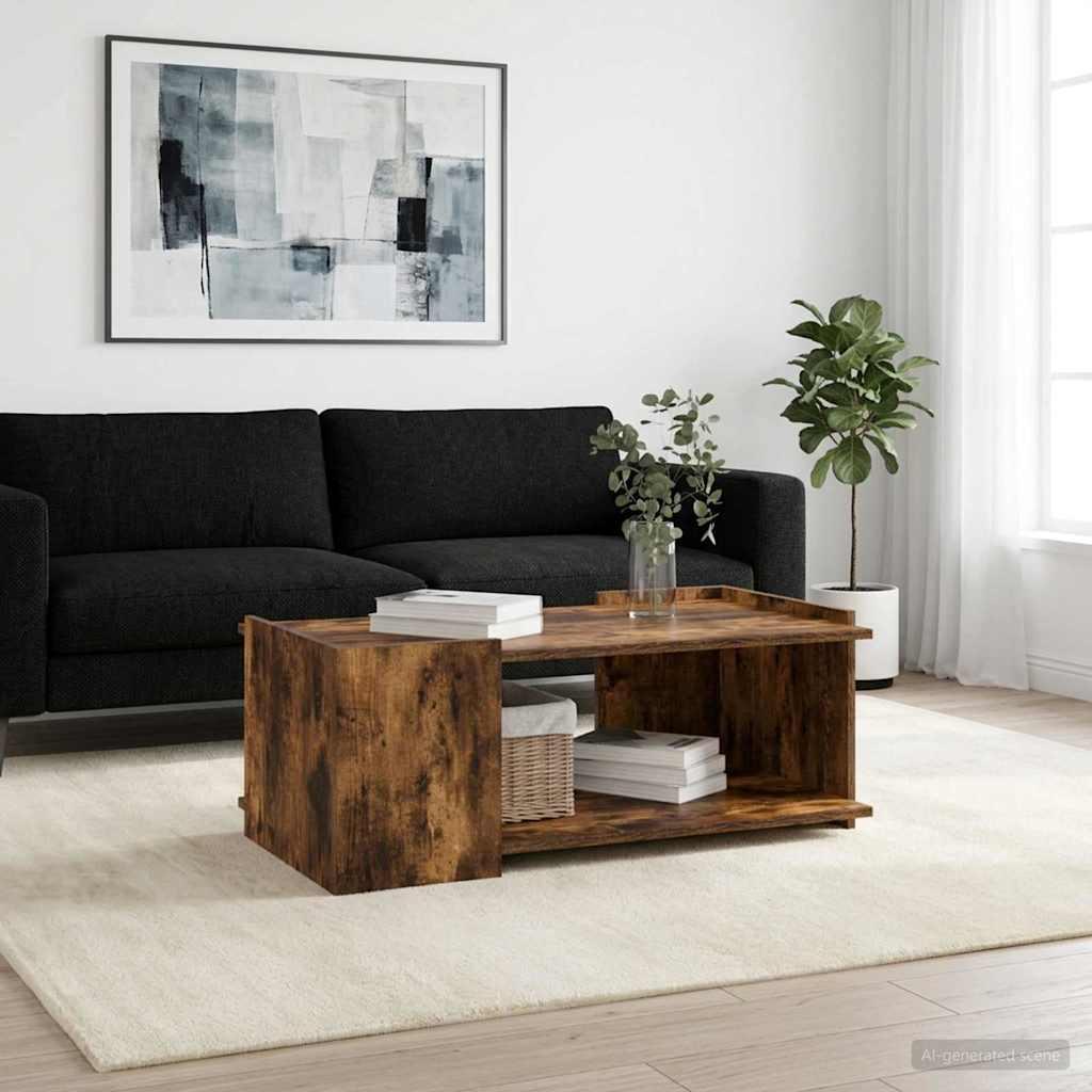 Sofabord Røget eg 90 x 50 x 33 cm Konstrueret træ billede