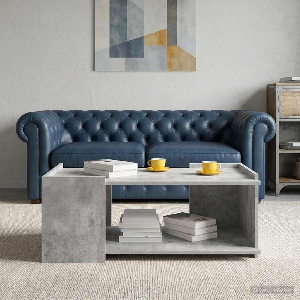 Sofabord Betongrå 90 x 50 x 33 cm Konstrueret træ billede