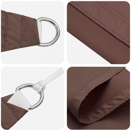 Solsejl til terrasse - brun 6 × 2 m i polyester oxford