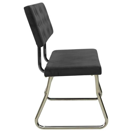 Bænk 110 cm fløjl sort