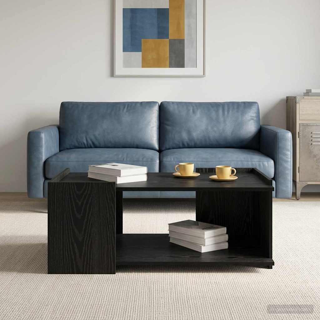 Sofabord Sort eg 90 x 50 x 33 cm Konstrueret træ billede