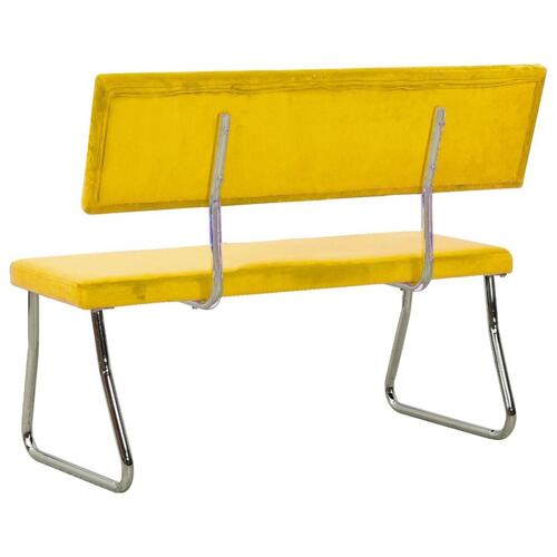 Bænk 110 cm fløjl sennepsfarvet