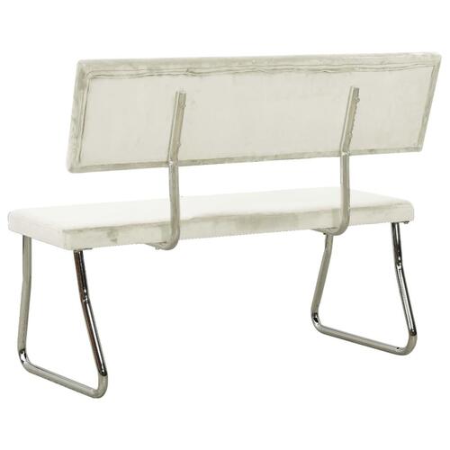 Bænk 110 cm fløjl cremehvid