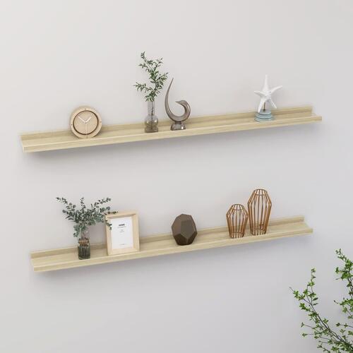 Væghylder 2 stk. 100x9x3 cm sonoma-eg