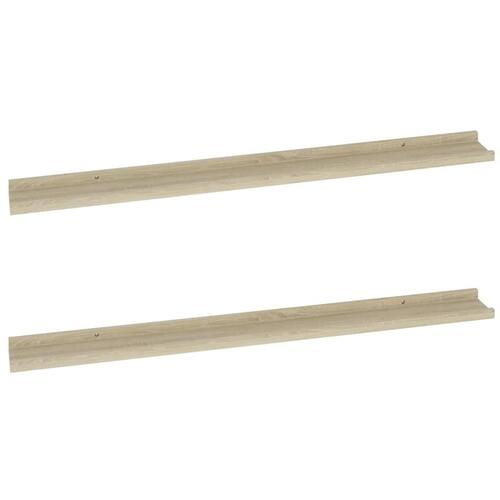 Væghylder 2 stk. 100x9x3 cm sonoma-eg