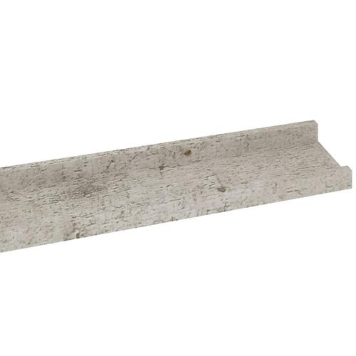 Væghylder 2 stk. 115x9x3 cm betongrå