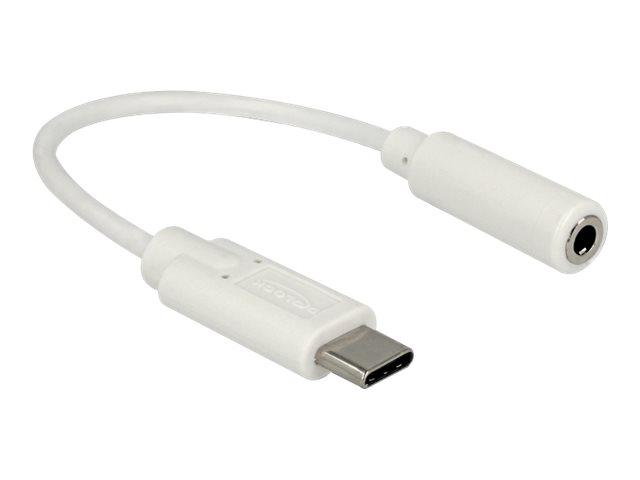 DeLOCK USB-C til 3,5 mm lydadapter - 14 cm - hvid billede