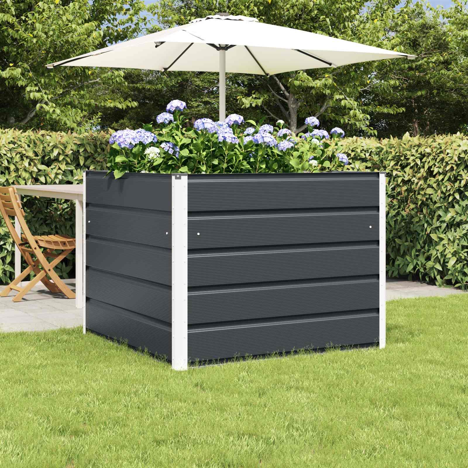 Plantekasse Antracit 100 x 100 x 75 cm Stål billede
