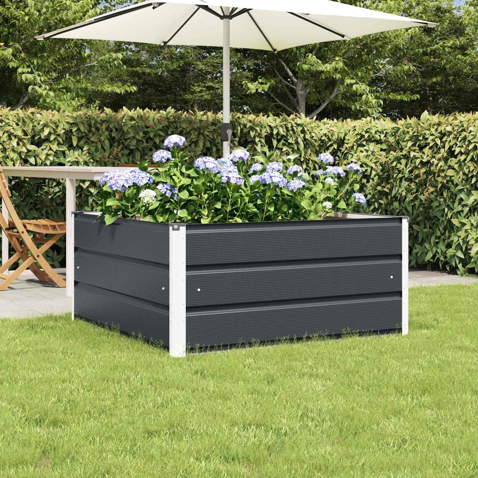 Plantekasse Antracit 100 x 100 x 45 cm Stål billede