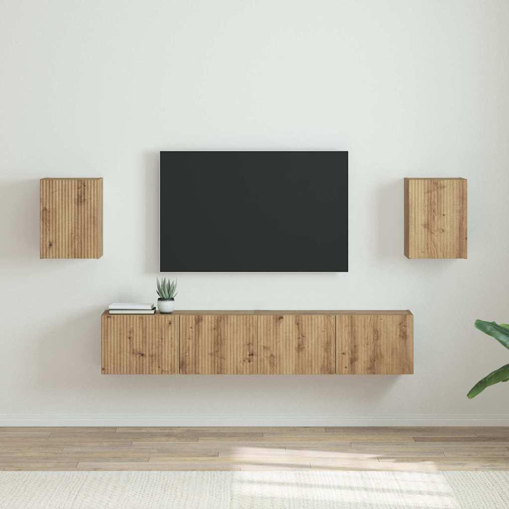 TV vægskab 2 stk Artisan eg 30 x 31 x 40 cm Konstrueret træ billede