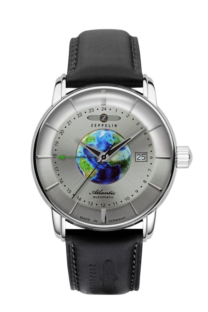 Zeppelin Atlantic 8468-1 automatisk ur - vægur-look med verdensmotiv