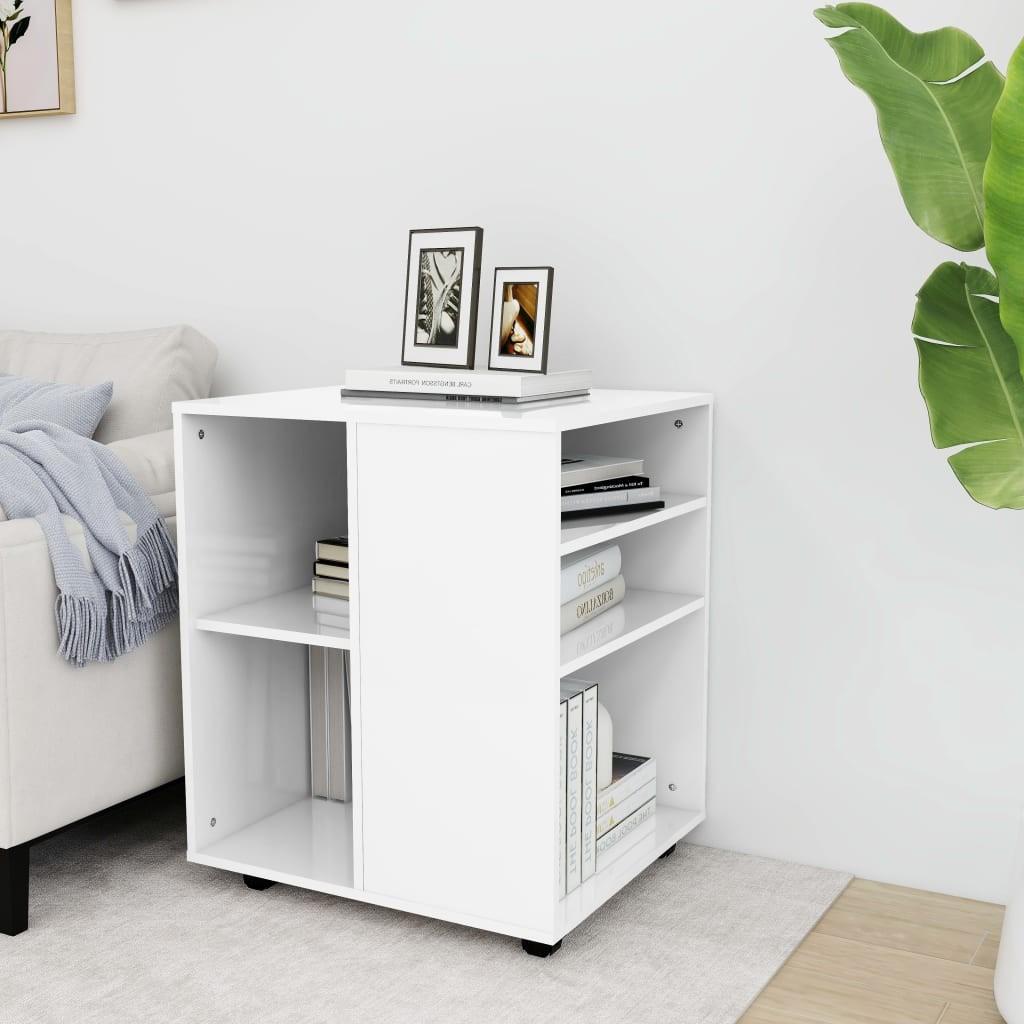Rulleskab 60x53x72 cm konstrueret træ hvid højglans