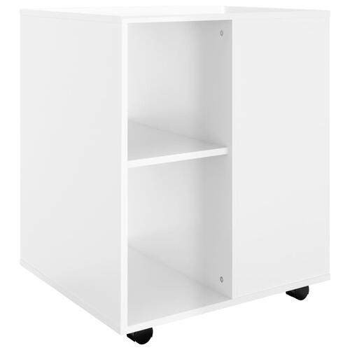 Rulleskab 60x53x72 cm konstrueret træ hvid højglans