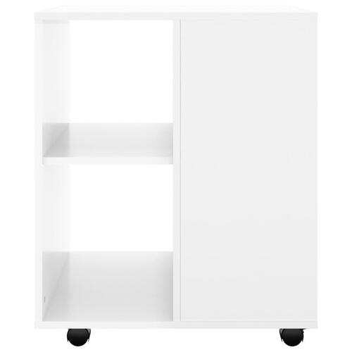 Rulleskab 60x53x72 cm konstrueret træ hvid højglans