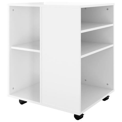 Rulleskab 60x53x72 cm konstrueret træ hvid højglans