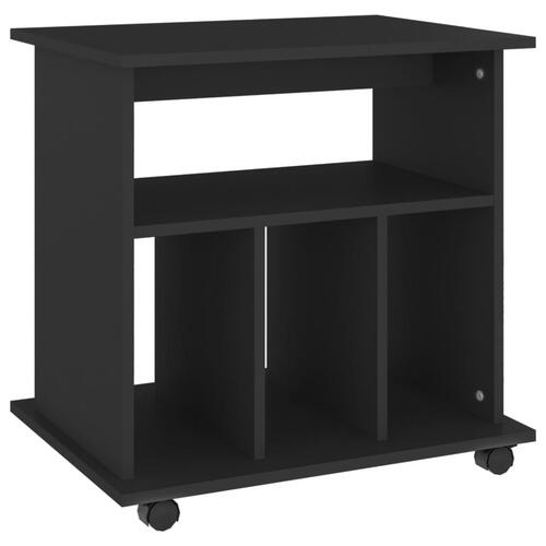 Rulleskab 60x45x60 cm konstrueret træ sort