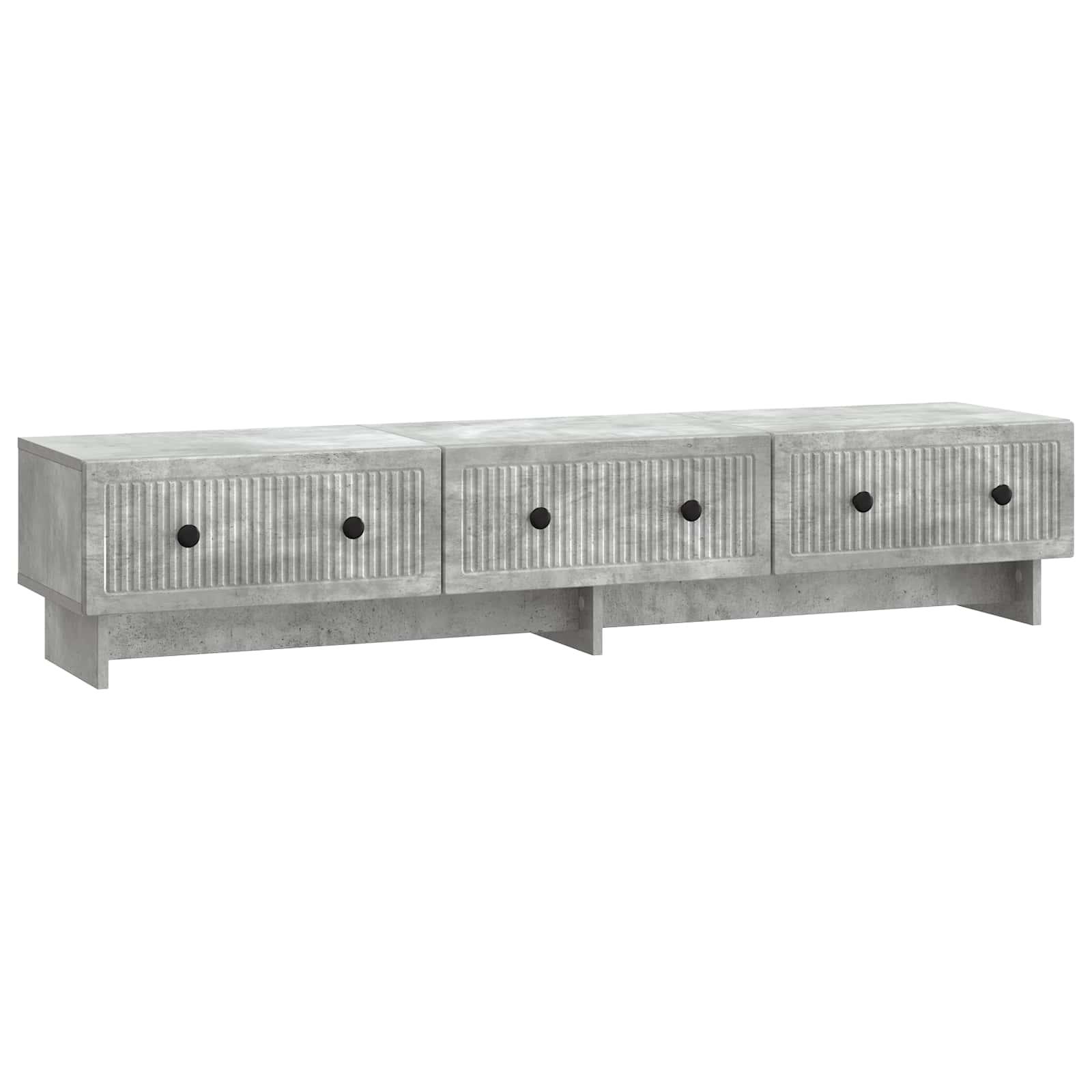 TV-skab med skuffe Betongrå 147 x 34,5 x 30 cm Konstrueret træ billede