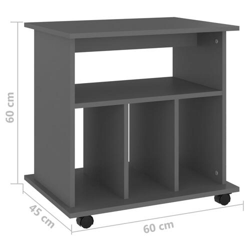 Rulleskab 60x45x60 cm konstrueret træ grå