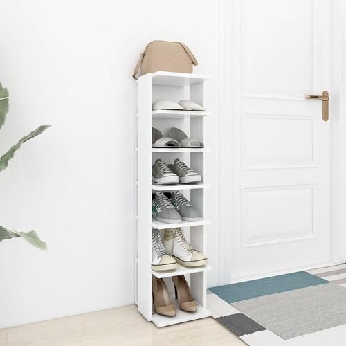 Skoskab 27,5x27x102 cm konstrueret træ hvid