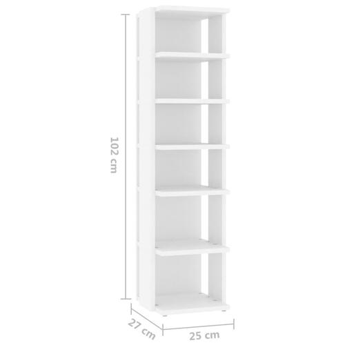 Skoskab 27,5x27x102 cm konstrueret træ hvid
