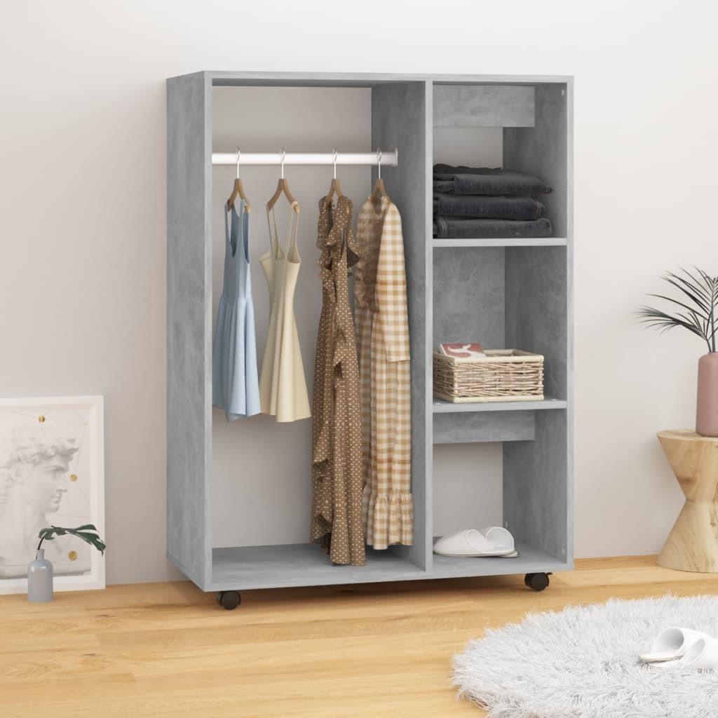 Garderobe 80x40x110 cm spånplade betongrå