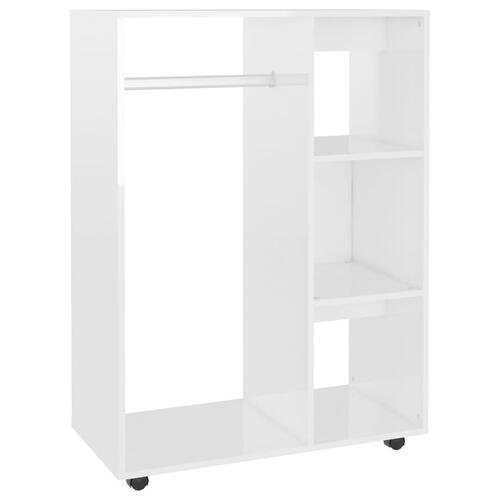 Klædeskab 80x40x110 cm konstrueret træ hvid højglans
