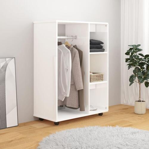 Klædeskab 80x40x110 cm konstrueret træ hvid højglans
