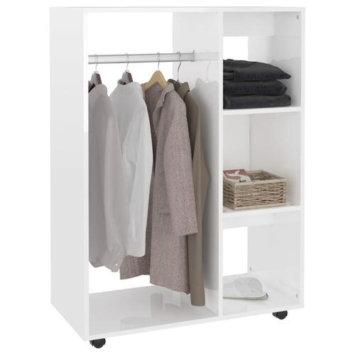 Klædeskab 80x40x110 cm konstrueret træ hvid højglans