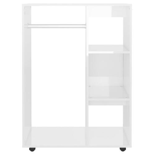 Klædeskab 80x40x110 cm konstrueret træ hvid højglans