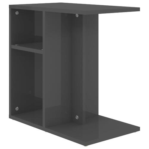 Sidebord 50x30x50 cm konstrueret træ grå højglans
