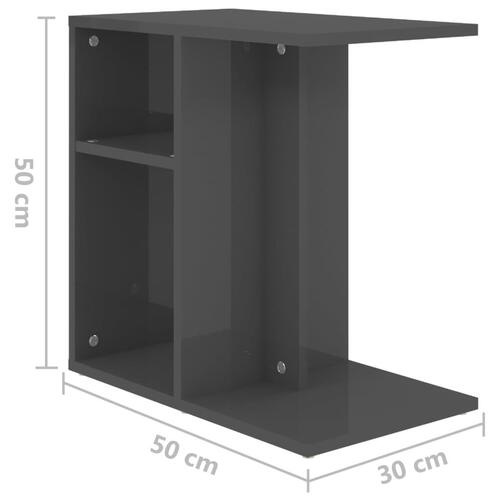 Sidebord 50x30x50 cm konstrueret træ grå højglans