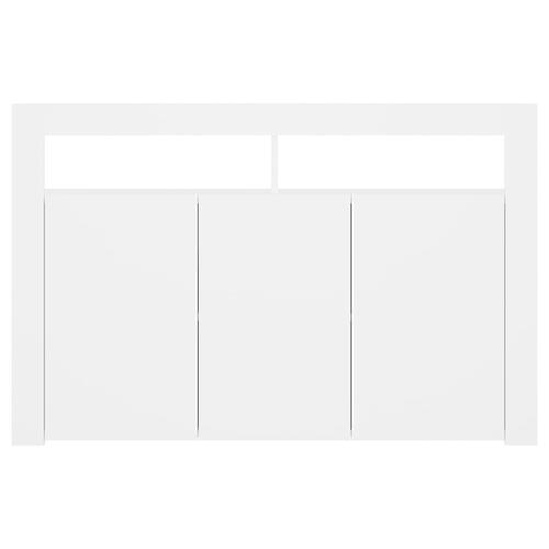 Skænk med LED-lys 115,5x30x75 cm hvid