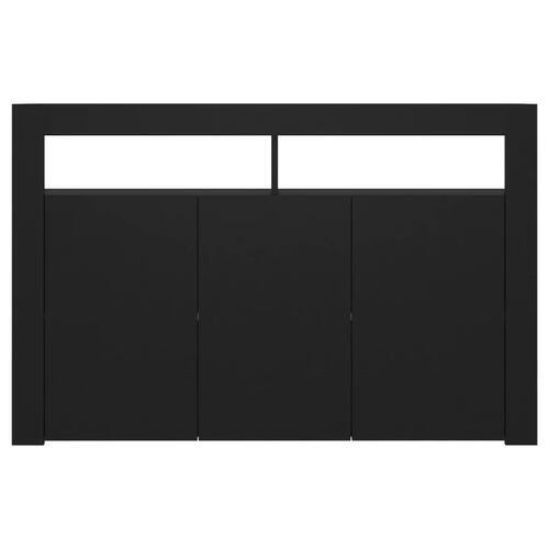 Skænk med LED-lys 115,5x30x75 cm sort